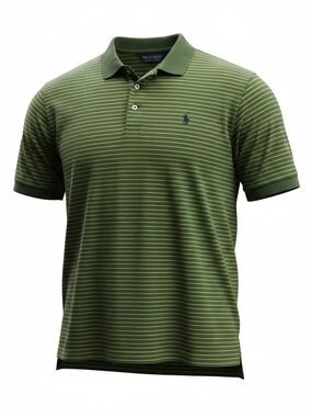 ​Polo Golf Ralph Lauren Men Striped Polo Shirt Green Yellow Pima Cotton XXL